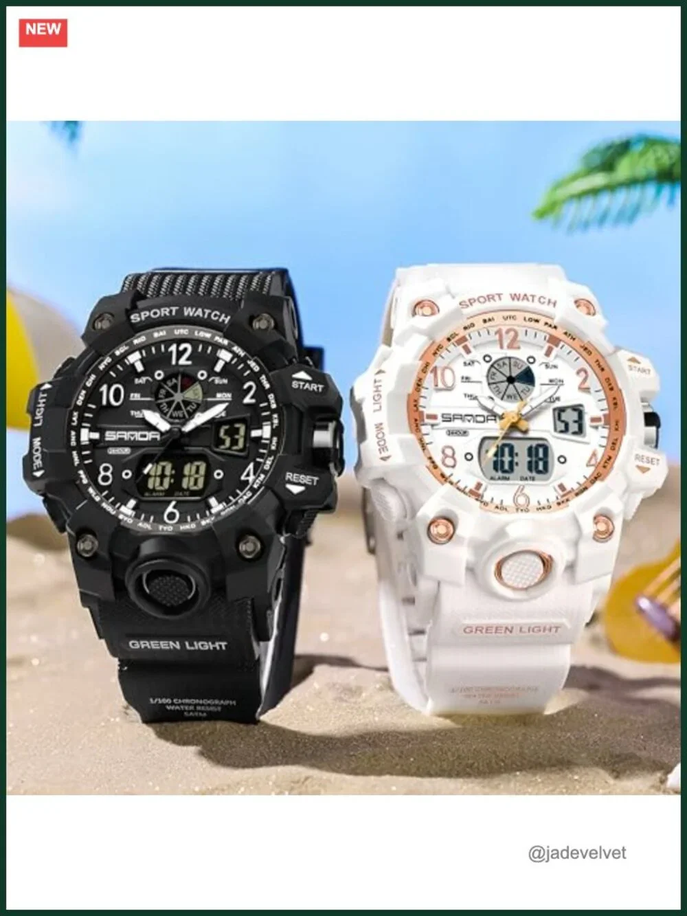 Gosasa Womens Digital Sports Watch 5ATM Waterproof LED Light Large Face